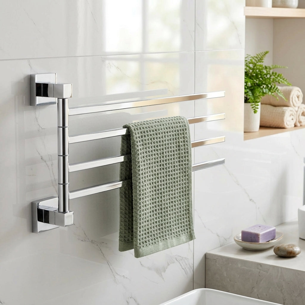 Porte-Serviettes Mural Pivotant en Acier