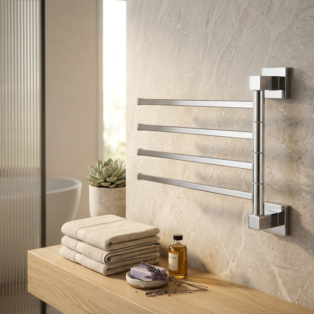 Porte-Serviettes Mural Pivotant en Acier