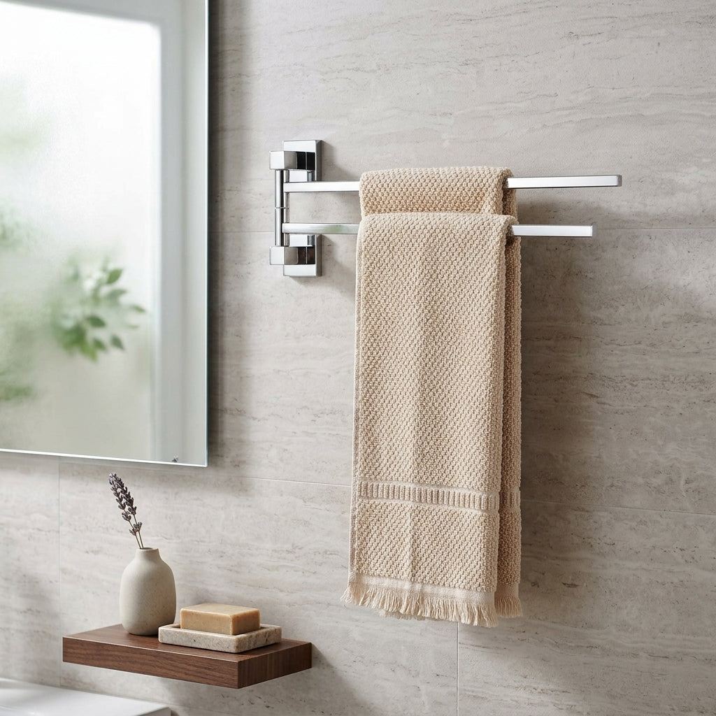 Porte-Serviettes Mural Pivotant en Acier