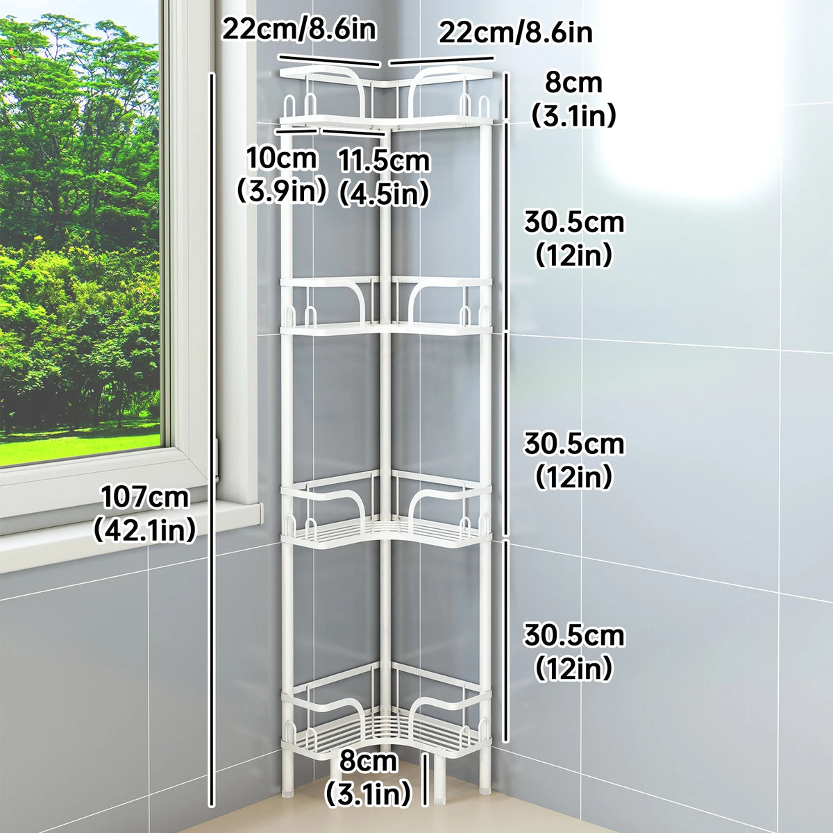 Étagère de Coin Salle de Bain