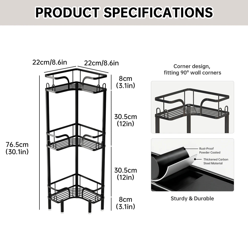 Étagère de Coin Salle de Bain