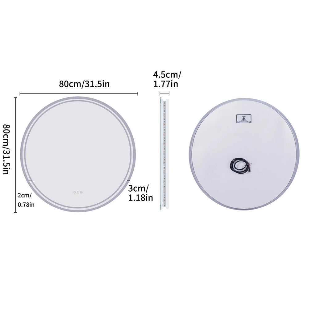 Miroir Lumineux Anti‑buée de Salle de Bain