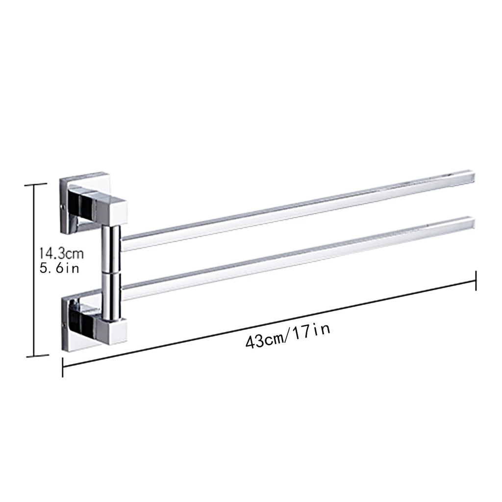 Porte serviette double pivotant en acier chromé