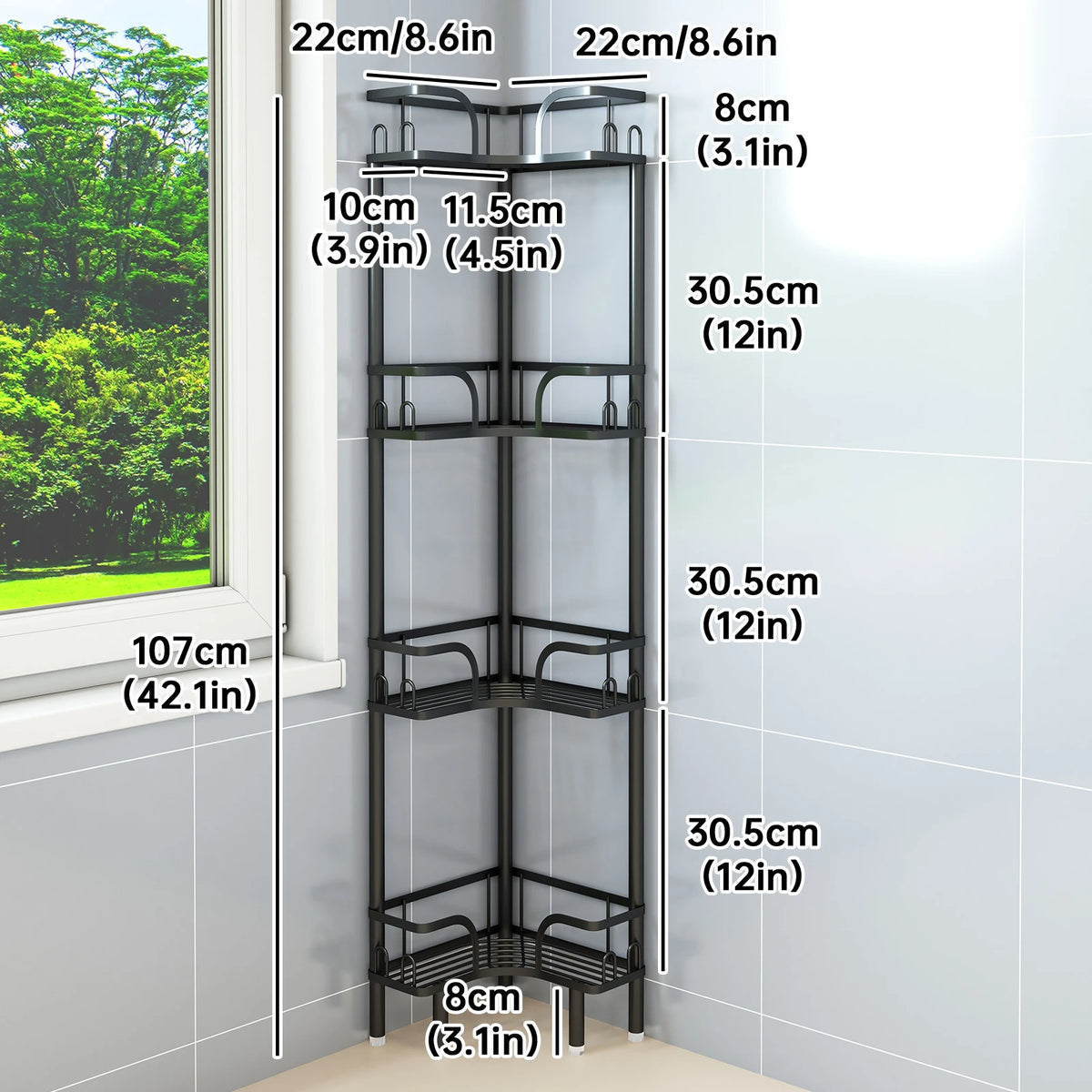 Étagère de Coin Salle de Bain