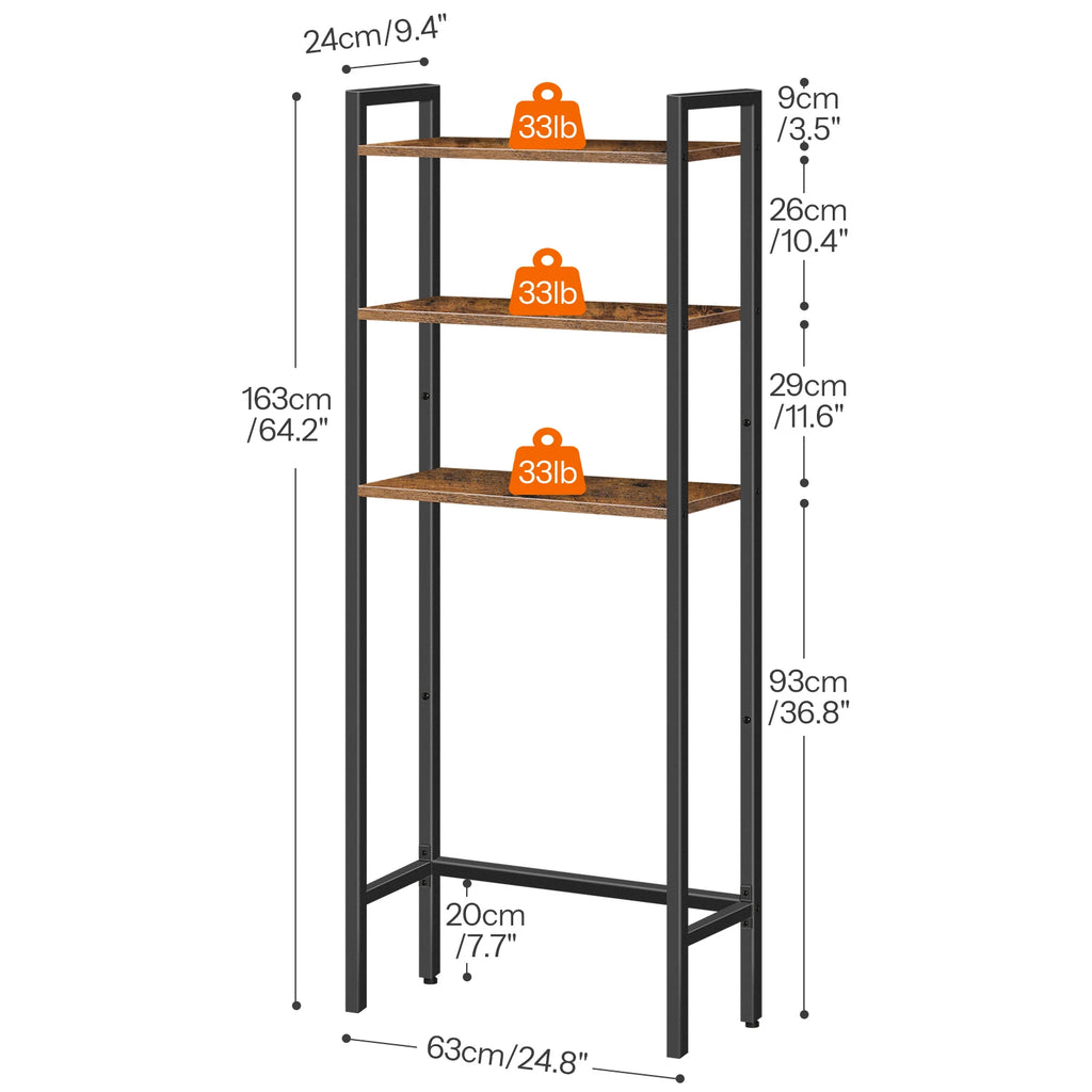 Étagère de salle de bain au-dessus des WC