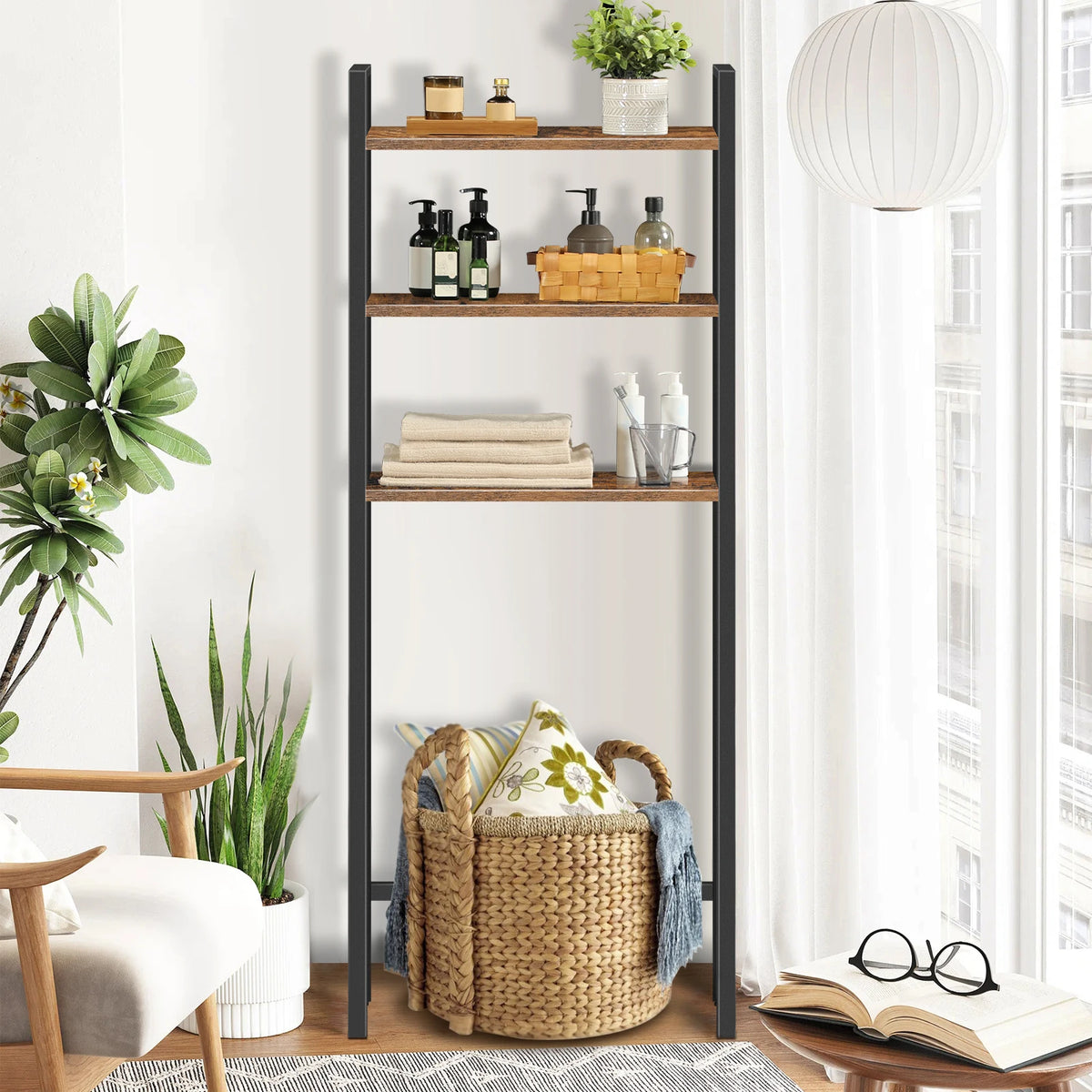 Étagère de salle de bain au-dessus des WC