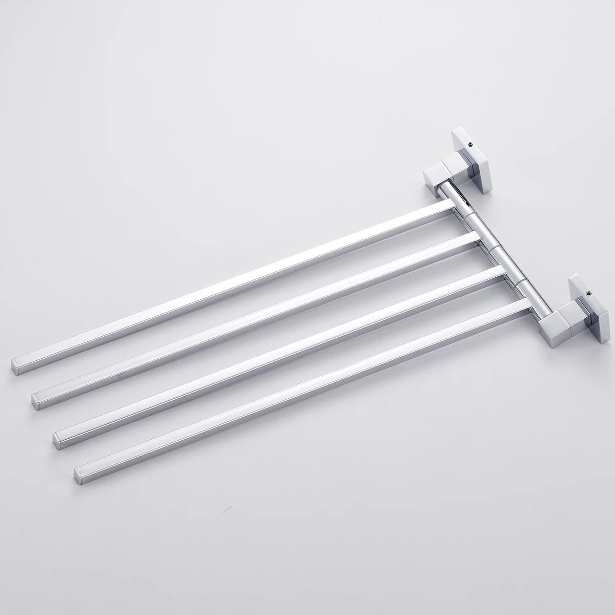 Porte serviette double pivotant en acier chromé