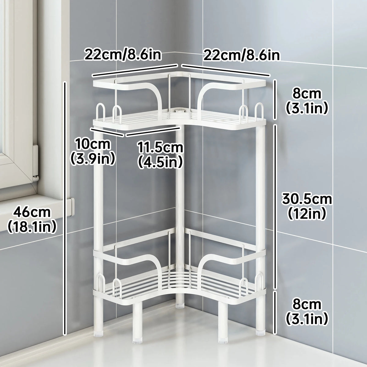 Étagère de Coin Salle de Bain