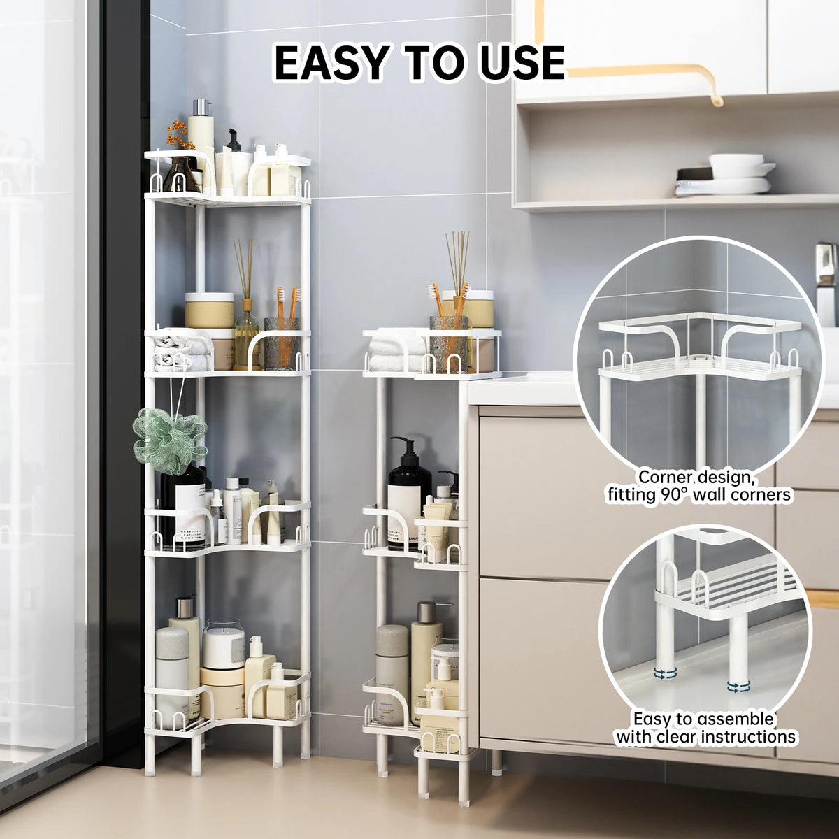 Étagère de Coin Salle de Bain