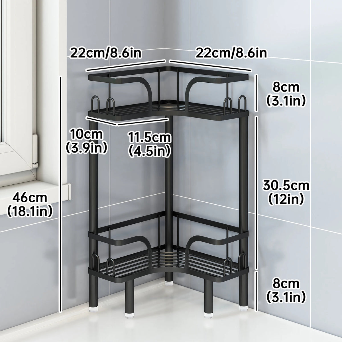 Étagère de Coin Salle de Bain