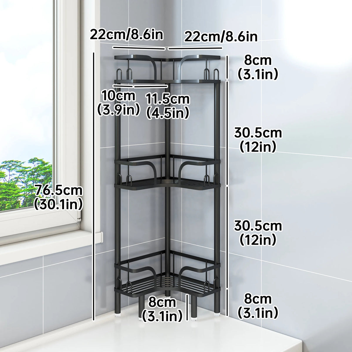 Étagère de Coin Salle de Bain