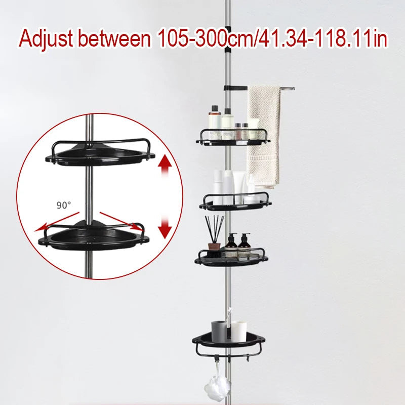 Etagères d'angle sans perçage salle de bain