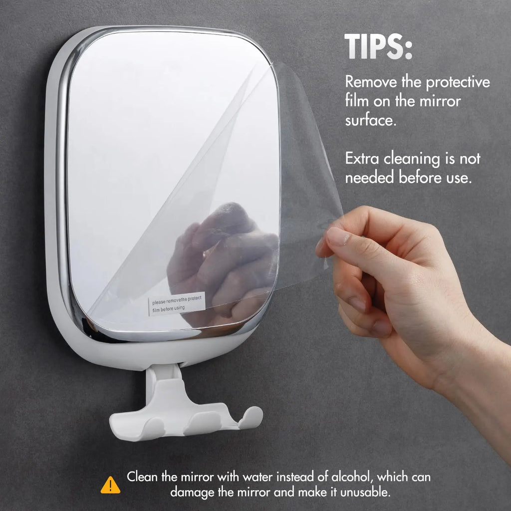 TAILI Shower Fogless Makeup Mirror With Holder Suction Cup Shower Shave Round Acrylic Mirrors Bathroom Mirrors Washroom