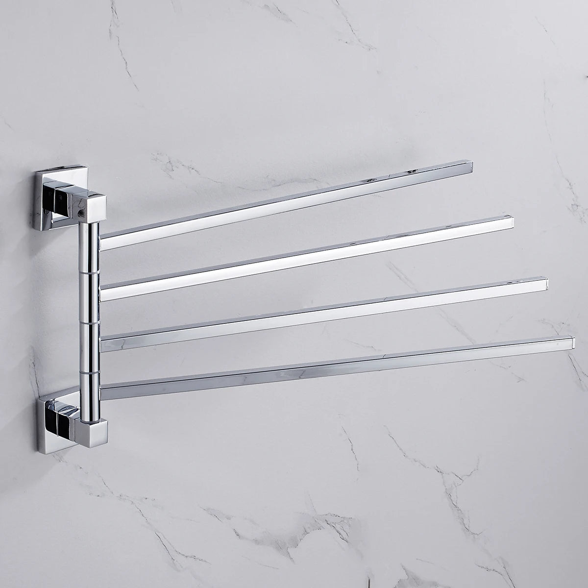 Porte serviette double pivotant en acier chromé