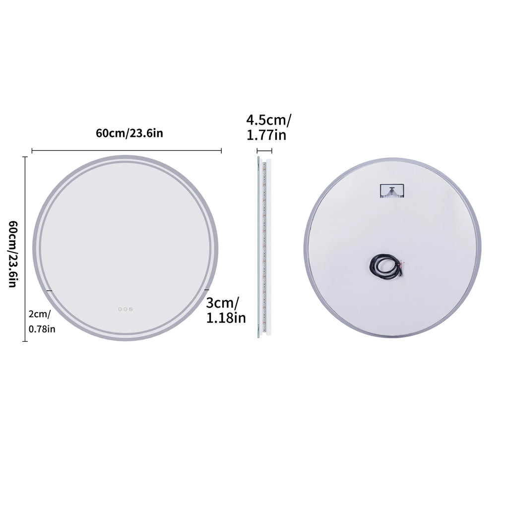 Miroir Lumineux Anti‑buée de Salle de Bain