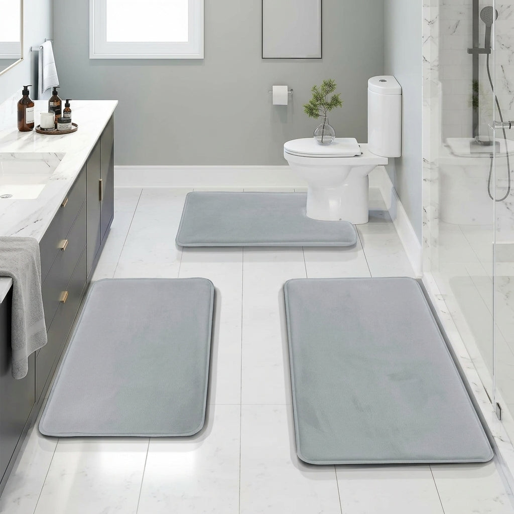Set de tapis de salle de bain 3 pièces