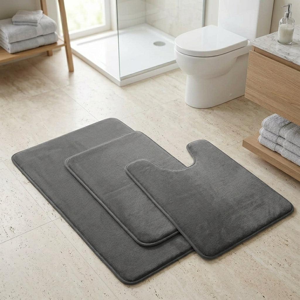 Set de tapis de salle de bain 3 pièces
