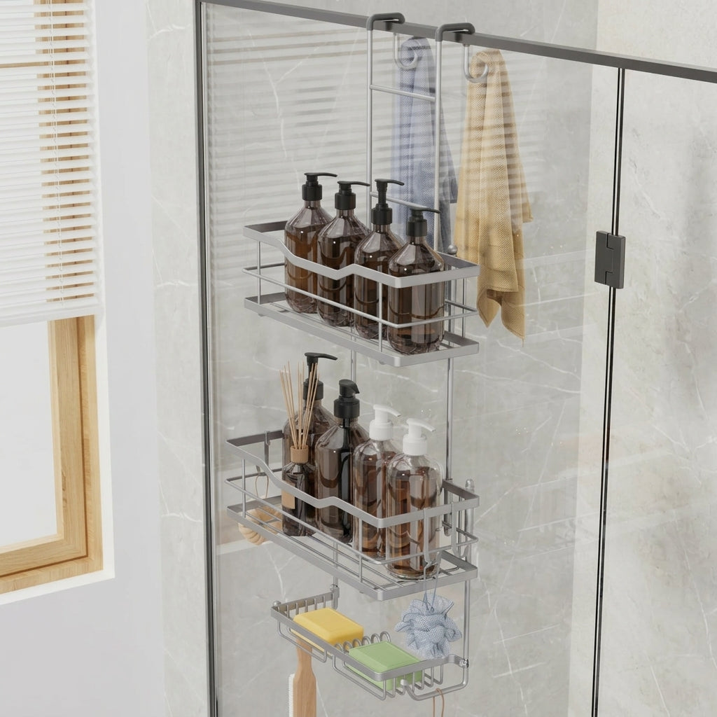 3-Tier Wall-Mounted Shower Cart