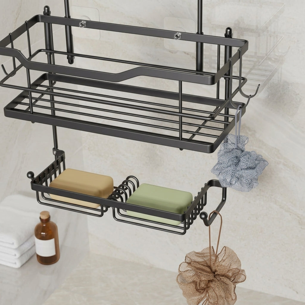 3-Tier Wall-Mounted Shower Cart