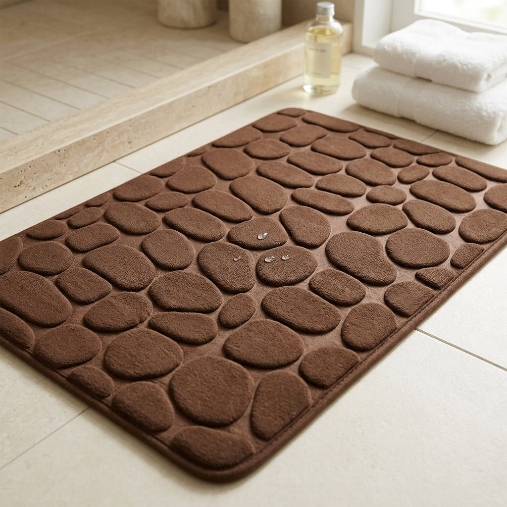 Tapis de Bain 3D Ultra‑Absorbant et Antidérapant
