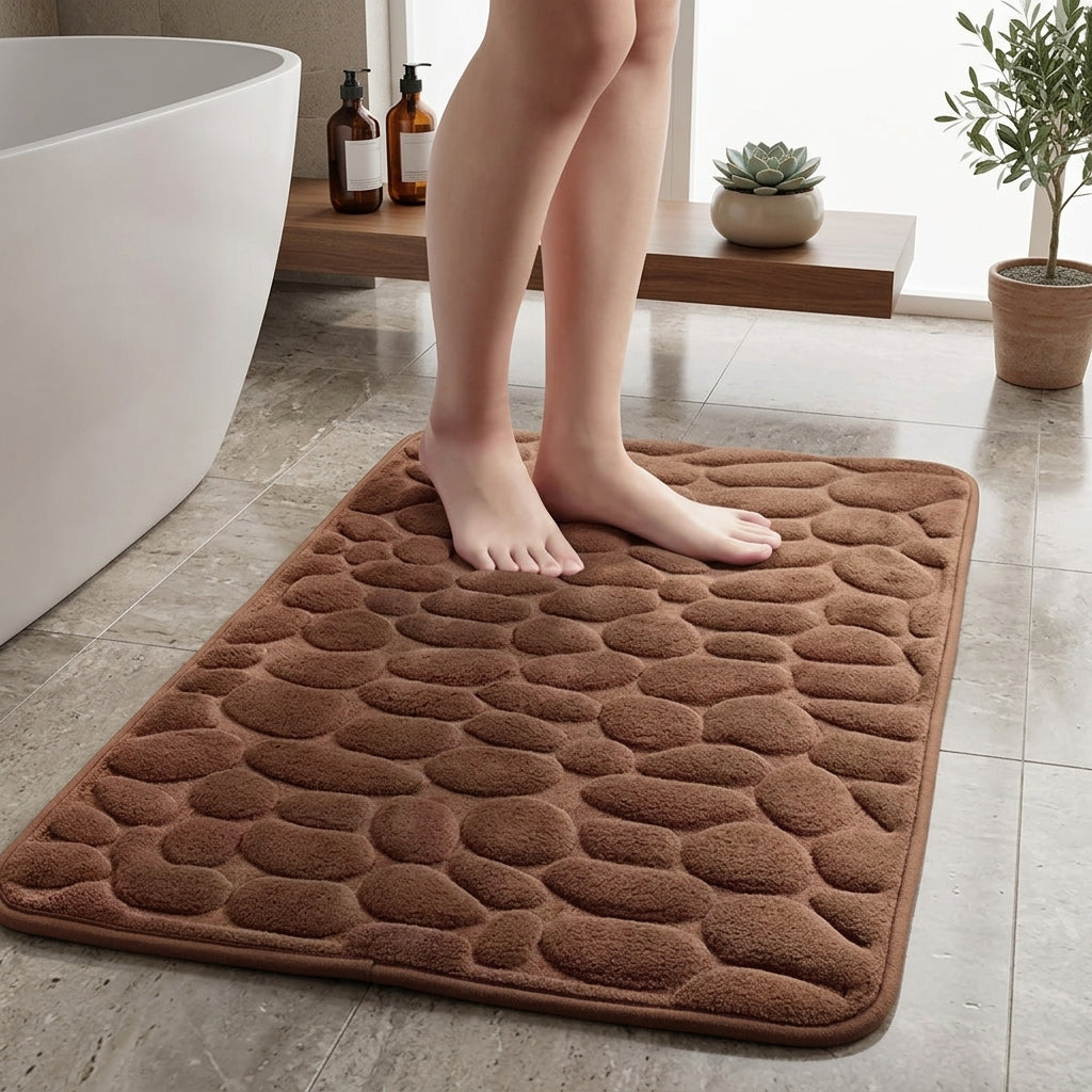 Tapis de Bain 3D Ultra‑Absorbant et Antidérapant