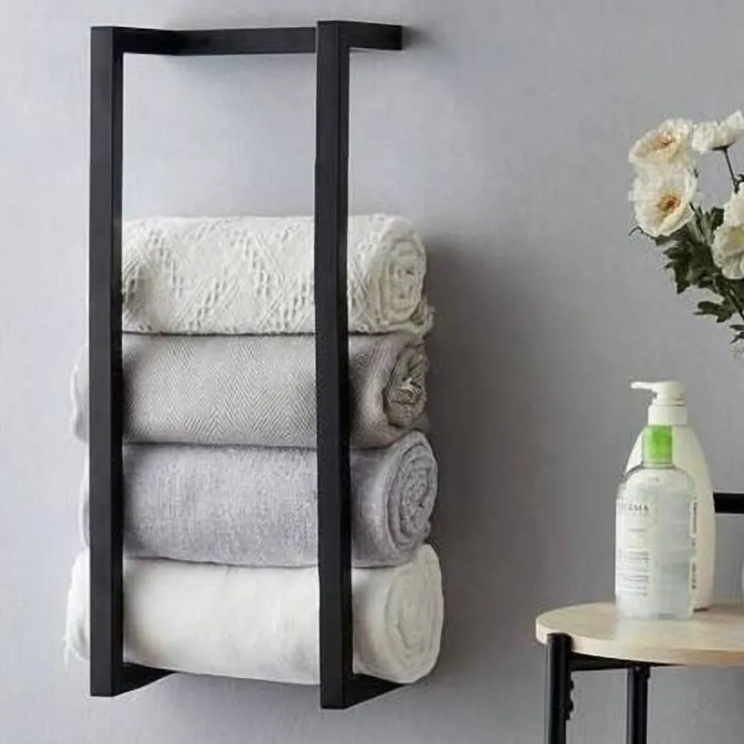 Porte-Serviettes Mural Noir