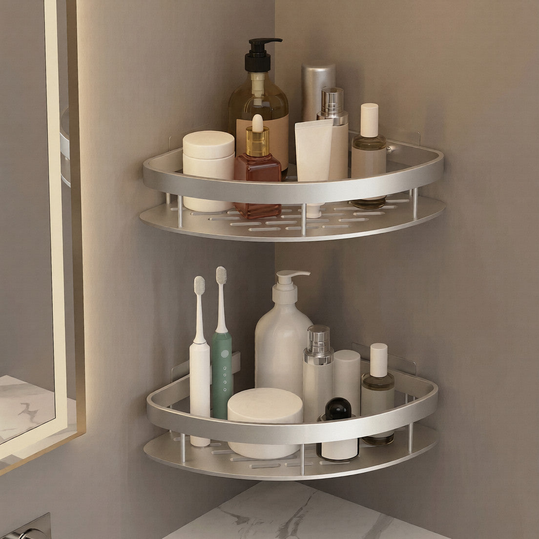 Étagère d'Angle de Douche Aluminium
