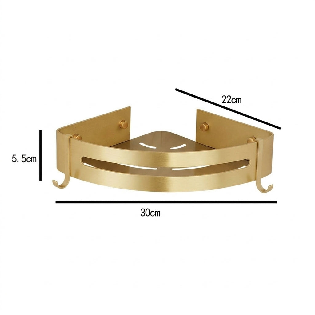 Étagère d'Angle de Douche Dorée