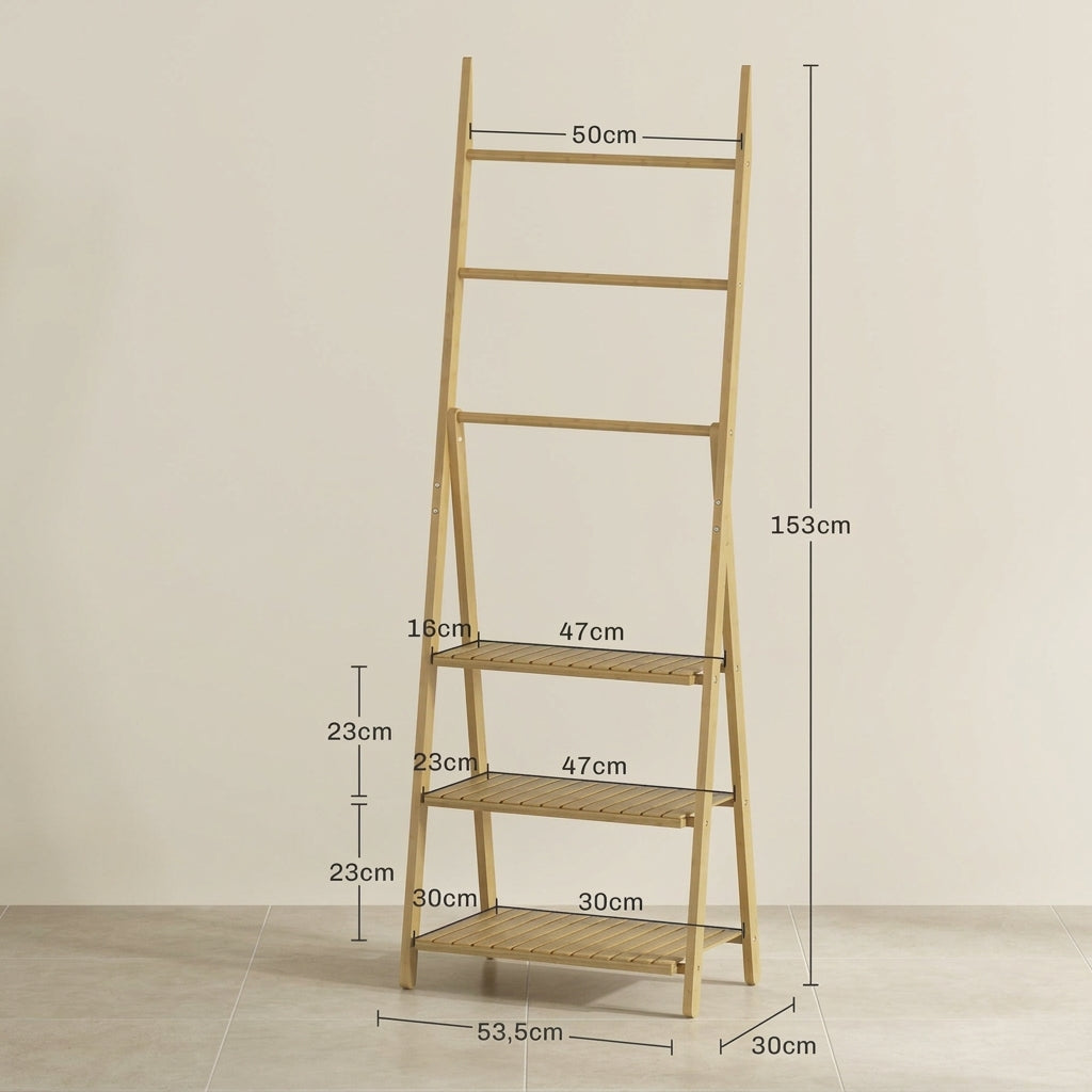 Étagère Porte-Serviettes en Bambou