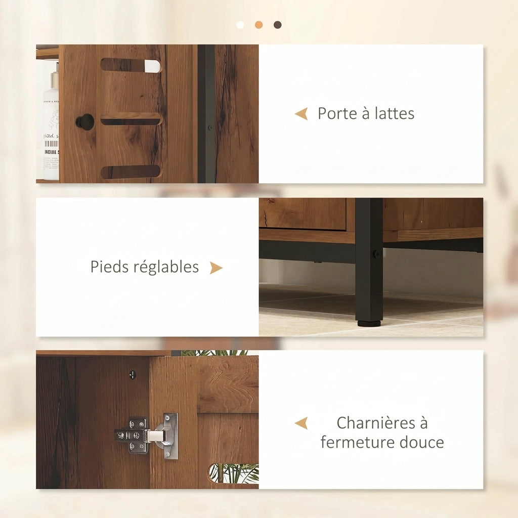 Meuble de Salle de Bain Étroit Style Industriel